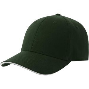 Atlantis Unisex Adult Liberty Sandwich 6 Panel Sustainable Cap / Bottle Green/Wh